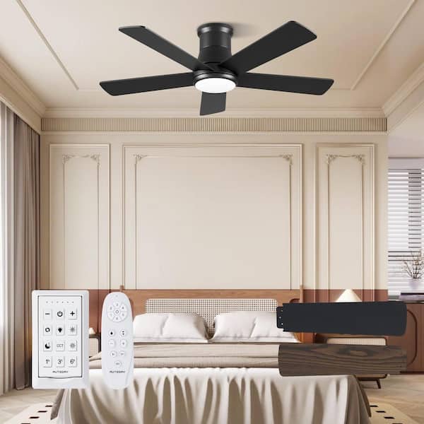 ZXXC 42 in. Indoor/Outdoor Black Downrod Mount Ceiling Fan with