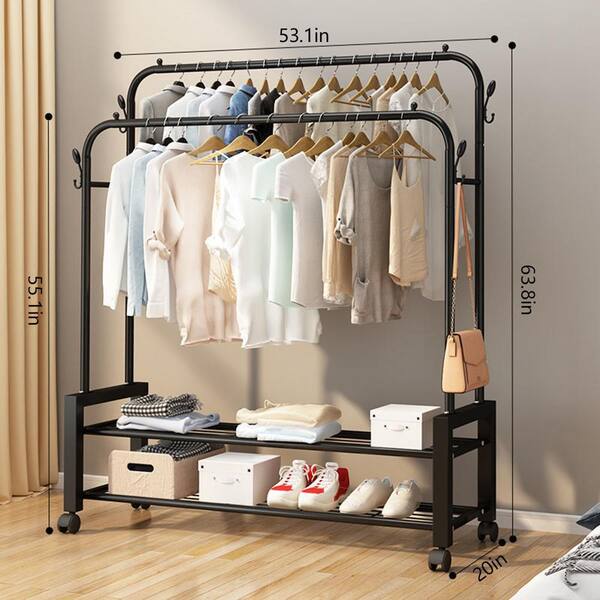 Only Hangers Chrome Metal Clothes Rack 41 in. W x 70 in. H GR600