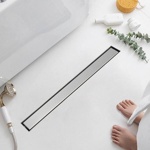 Interbath INGL32BADSNS 32'' W Linear Grid Shower Drain