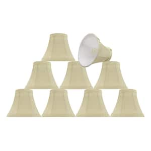 6 in. x 5 in. Butter Creme and Checkered Pattern Bell Lamp Shade (9-Pack)
