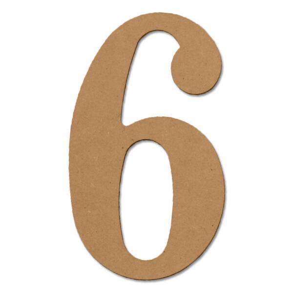 Design Craft MIllworks 8 in. MDF Classic Wood Number (6)