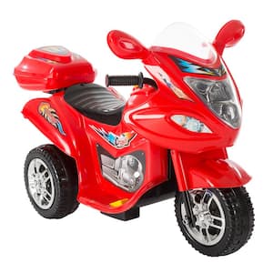 6-Volt Electric Toy Motorcycle Kids Ride-On Toy Motorbike 3-Wheel Bicycle- Red