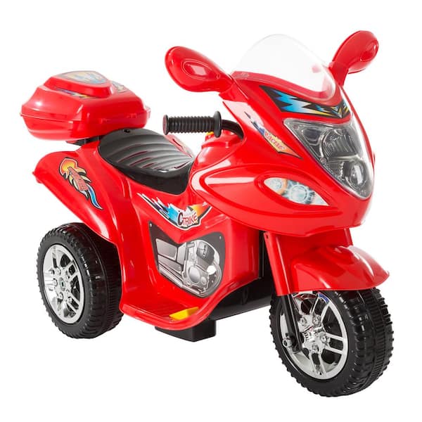 Lil Rider 6-Volt Electric Toy Motorcycle Kids Ride-On Toy Motorbike 3-Wheel Bicycle- Red