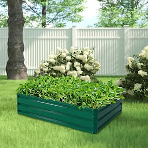 47 in. W x 35.5 in. D Green Steel Vegetable Flower Raised Bed for Garden, Yard