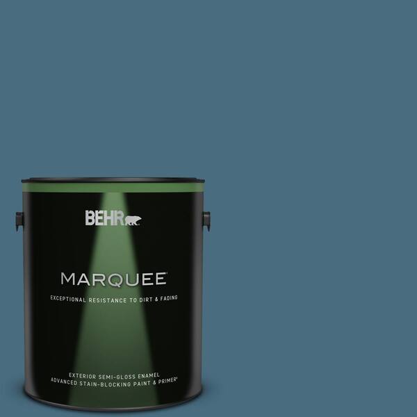 BEHR MARQUEE 1 gal. #550F-6 Regatta Bay Semi-Gloss Enamel Exterior Paint & Primer