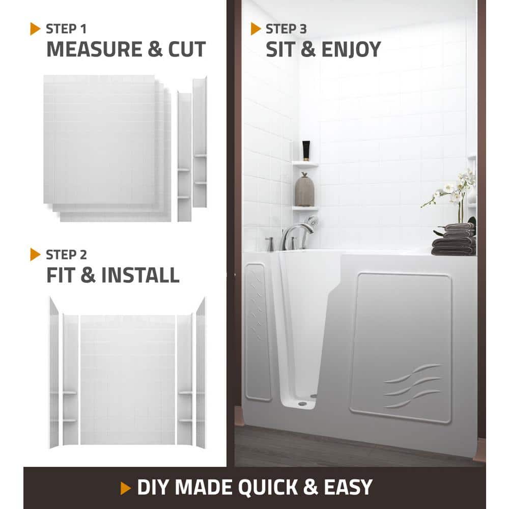 Ashton 60'' White Acrylic Walk-In Soaking Bathtub