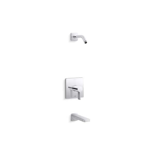 KOHLER Parallel 1-Handle Tub and Shower Trim in Polished Chrome Valve Not Included