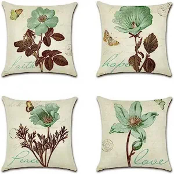 18x18 Pillow Insert Set of 4, Decorative Euro Square Throw Pillow Inserts  for Co