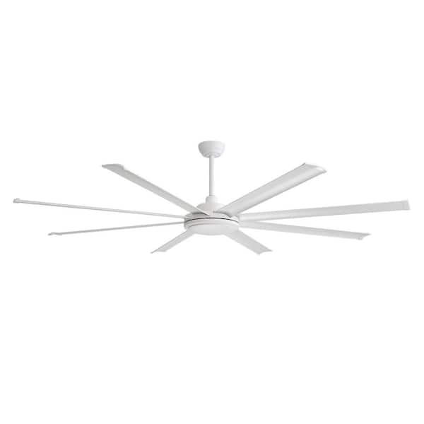 80 in. Indoor White Ceiling Fan with Remote 8-Aluminum Blades DC