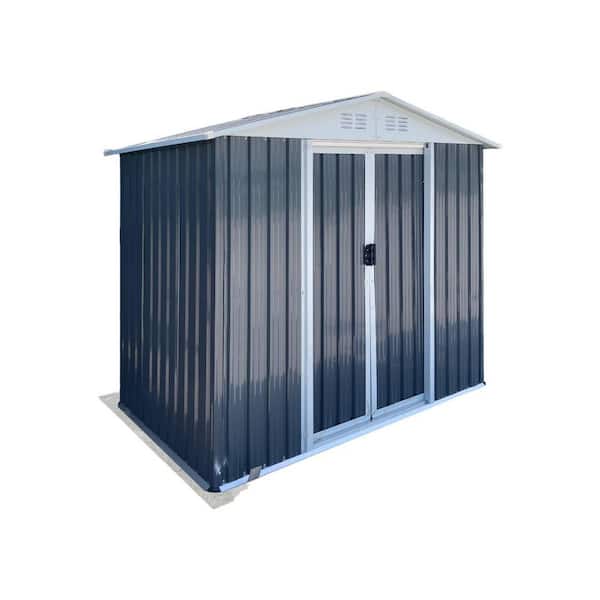 6 ft. W x 4 ft. D Metal Garden Shed with Apex Roof and Base Frame (24 sq. ft.)