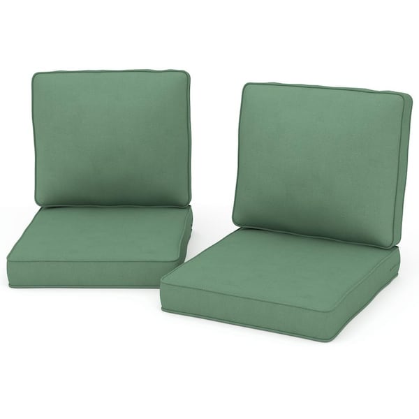 Buenaola 23 in. x 24 in. 2-Piece Deep Seating Outdoor Lounge Chair Cushion Set in Green