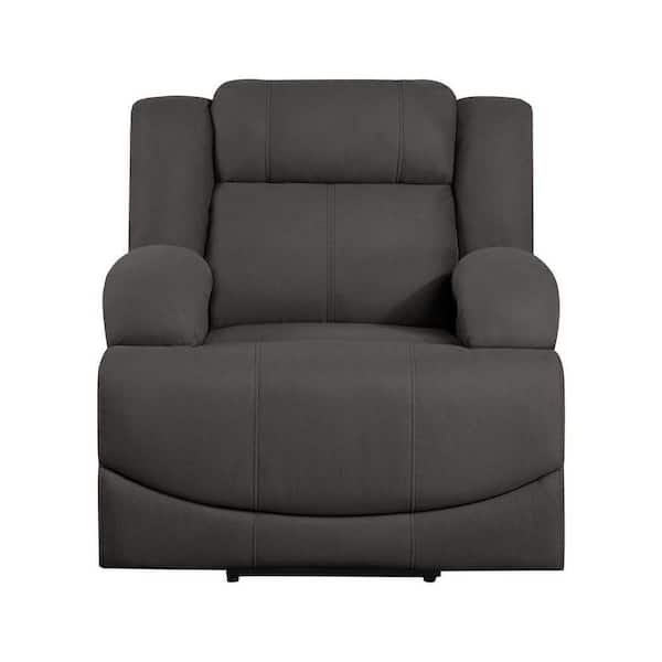 EVERGLADE HOME Darcel Chocolate Microfiber Upholstered Power Reclining Chair