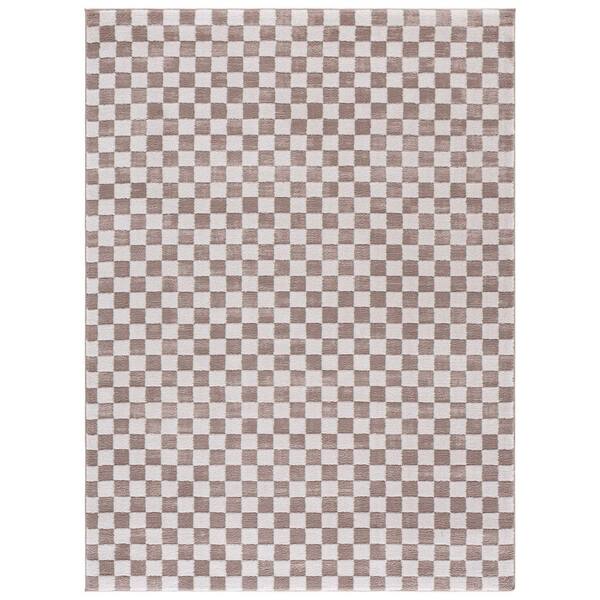 Lunara 4 ft. x 6 ft. Light Beige/Ivory Check Area Rug
