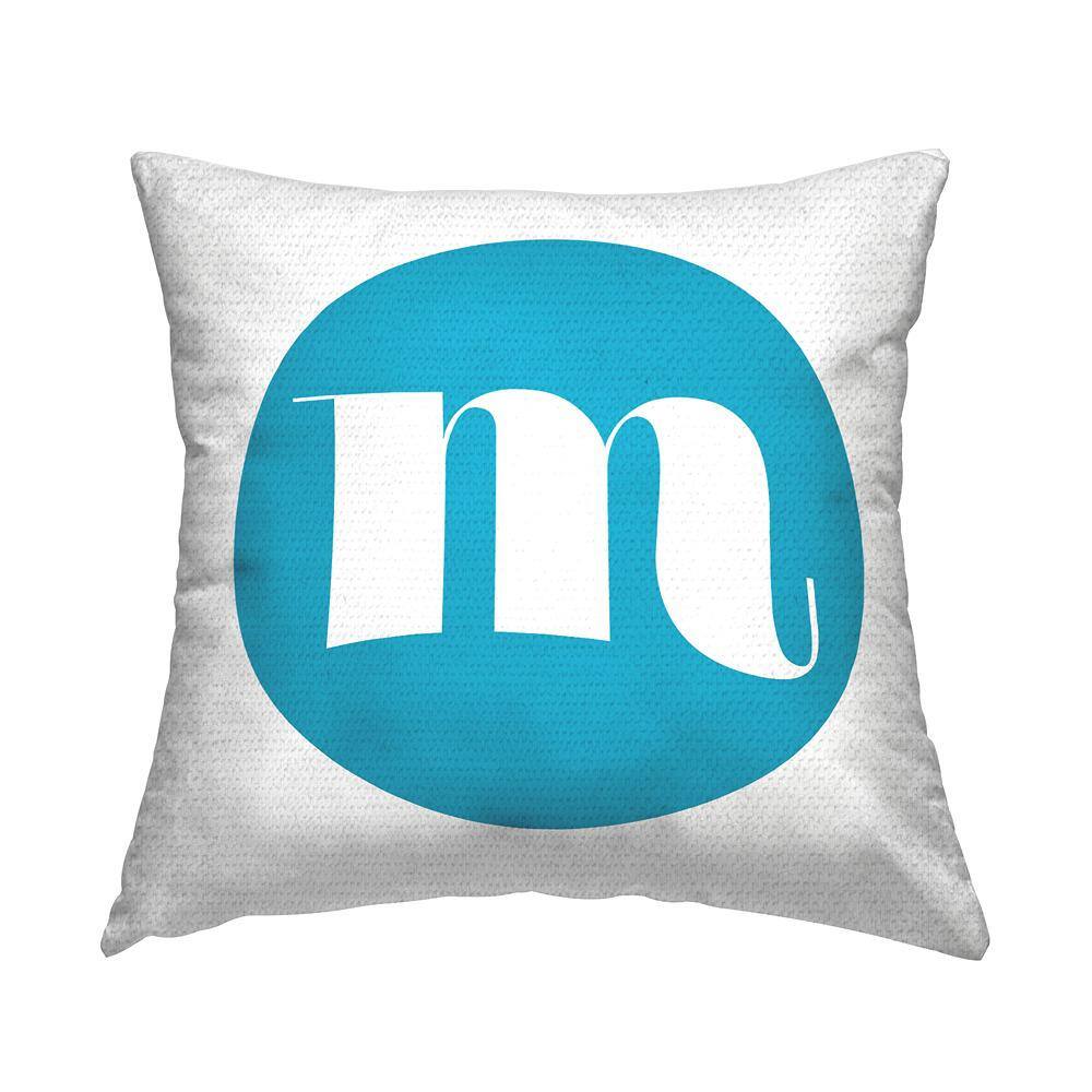 Blue Initial M Square Outdoor Throw Pillow price history on PriceWatchPro
