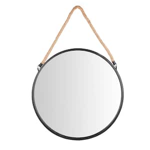 Medium Round Black Contemporary Mirror (30.5 in. H x 20.13 in. W)