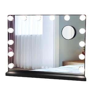 20 in. Hollywood Vanity Mirror Light, Rectangular, Makeup Dimmable Lighted Mirror for Table in Black