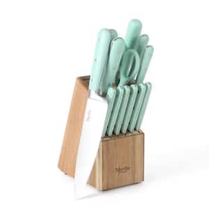 14-Piece Eastwalk High Carbon Stainless Steel Cutlery Set w/Acacia Wood Block 1-Set