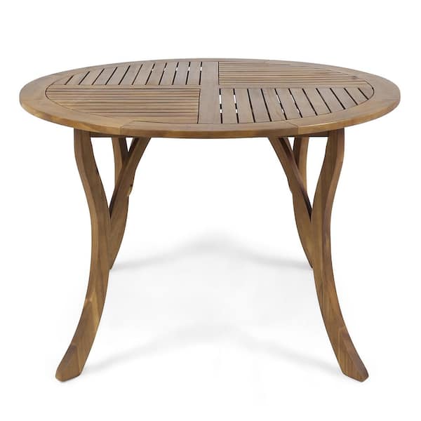 ToolCat 47.25 in. Teak Round Acacia Wood Outdoor Dining Table