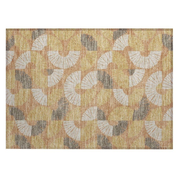 Chantille Machine Washable Indoor/Outdoor Abstract ACN2462 Copper 2 ft. x 3 ft. Accent Rug