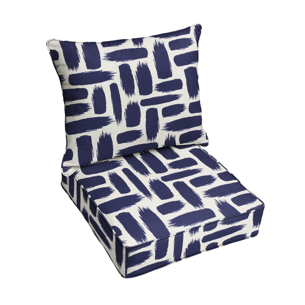 30 x 27 Deep Seating Outdoor Pillow and Cushion Set in Baja Nautical