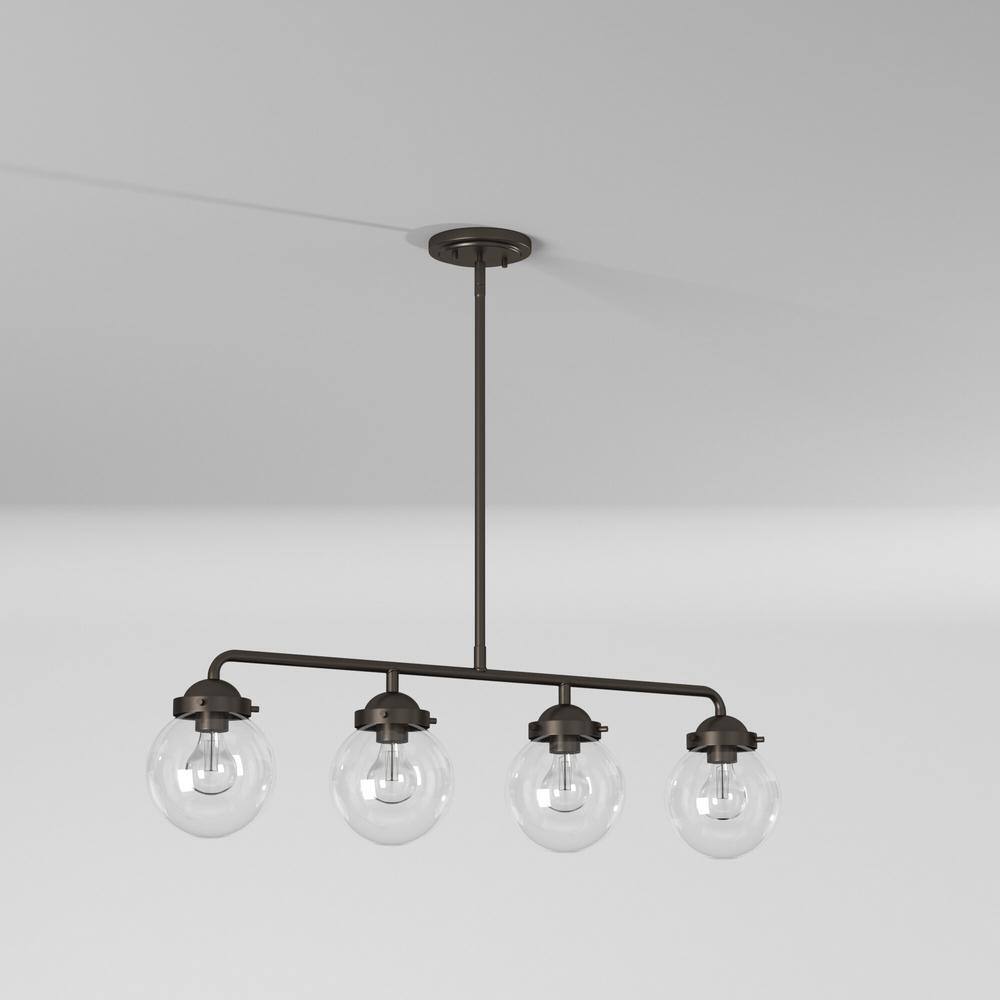 Knoll Modern Globe 4-Light Island Pendant in Oil Rubbed Bronze