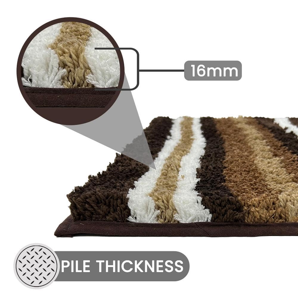 SoftStep 20" x 32" Cafe Polyester Anti-Skid Bath Rug