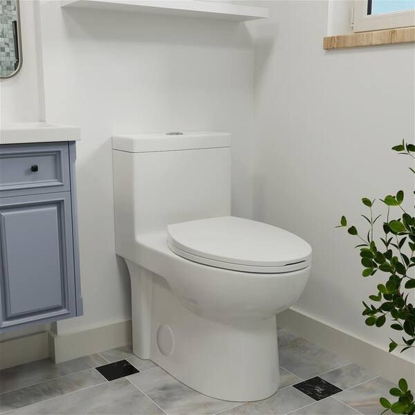 INSTER PICO One-Piece 1.27/1.6 GPF Dual Flush Elongated Toilet with ...