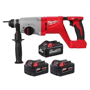 M18 18V Lith-Ion Brushless Cordless 1 in. SDS-Plus Rotary Hammer w/(1) High Output 6.0Ah Battery and (2) 5.0Ah Battery