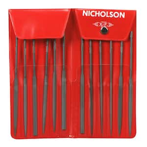 Nicholson 4 in. Miniature 0-Cut Swiss Pattern Assorted File Set with Pouch (12-Piece)