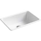 Iron/Tones White Cast Iron 27 in. Single Bowl Top-Mount/Undermount Kitchen Sink