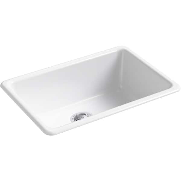 KOHLER Iron/Tones White Cast Iron 27 in. Single Bowl Top-Mount/Undermount Kitchen Sink