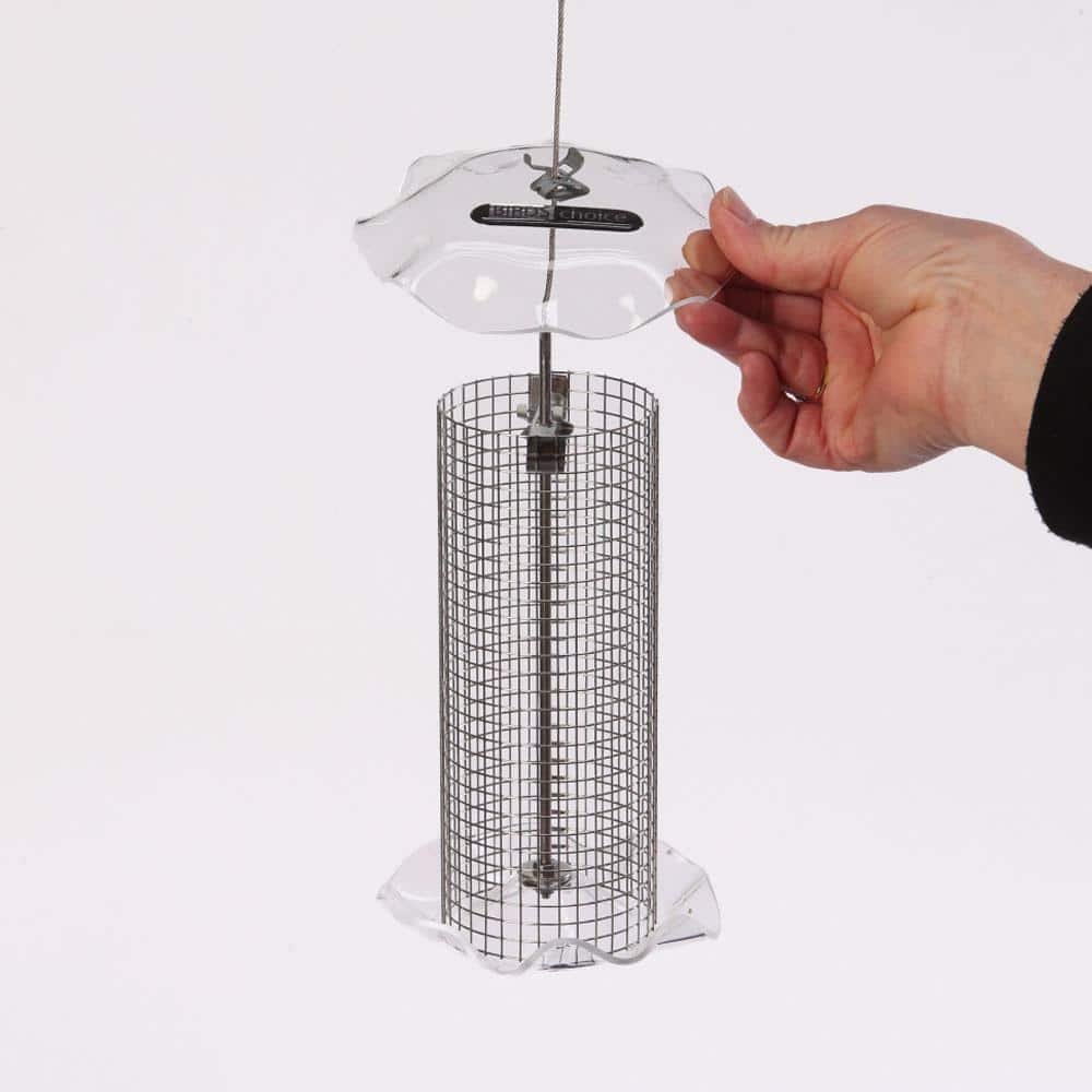 Clear Stainless Steel and Acrylic Hanging Bird Feeder
