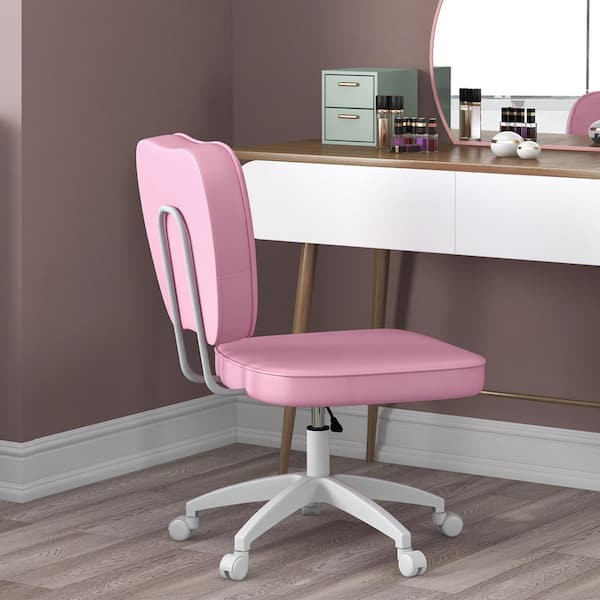 Foam Ergonomic Armless Chair in Pink
