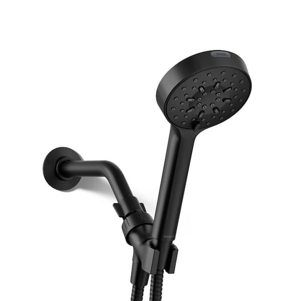 Viron 6-Spray Wall Mount Handheld Shower Head 1.75 GPM in Matte Black