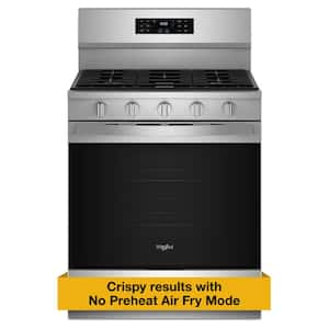 30 in. 5 Burners Freestanding Gas Range in Fingerprint Resistant Stainless Steel with Air Cooking Technology