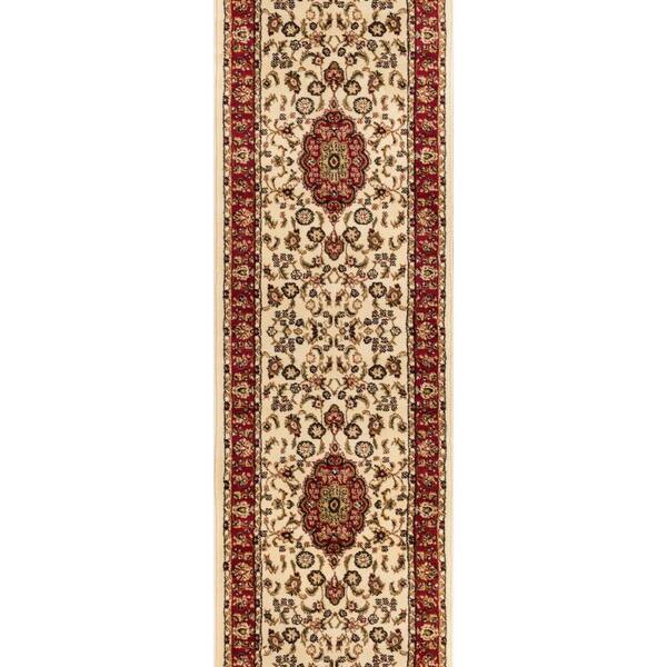 Well Woven Barclay Medallion Kashan Ivory 8 ft. x 8 ft. Round Traditional Area Rug