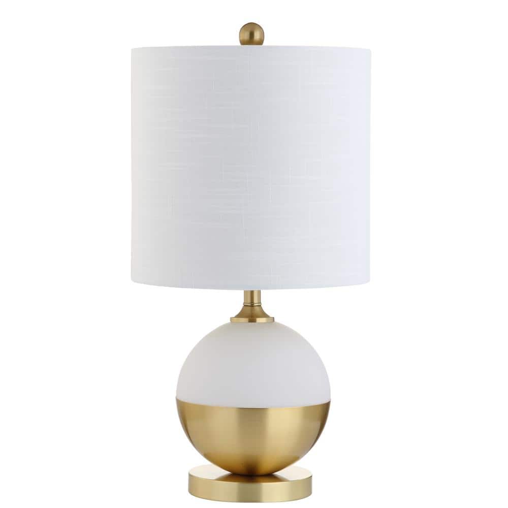 Elegant Alexa-Enabled White Linen LED Table Lamp, 23.5" Brass Base