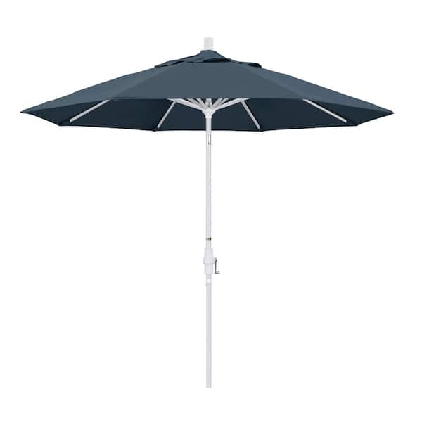 California Umbrella 9 ft. Aluminum Collar Tilt Patio Umbrella in Sapphire Pacifica