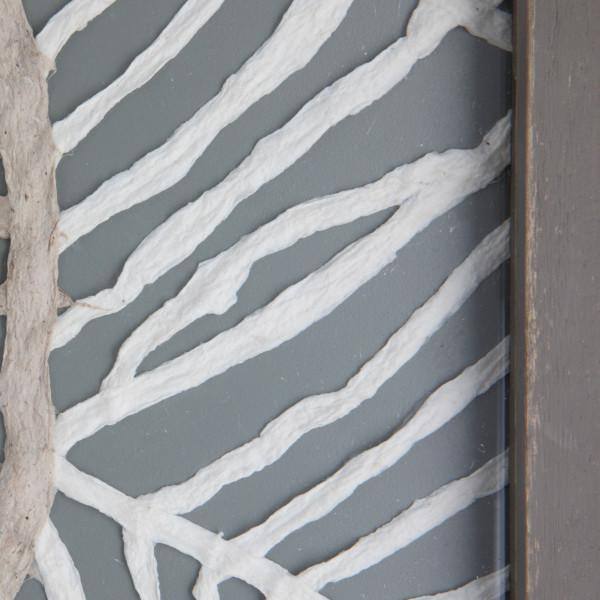 Handmade Textured Paper Leaf Art in Wood and Glass Frame