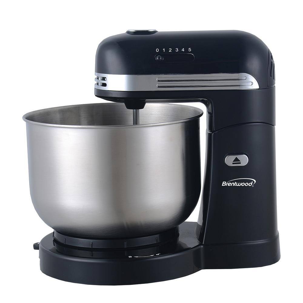 Black 5-Speed Stand Mixer with Stainless Steel Bowl