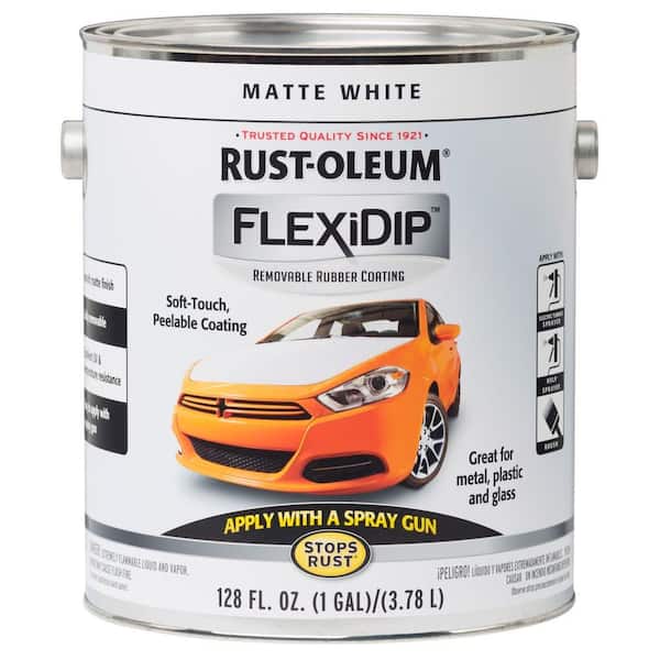 Rust-Oleum FlexiDip 1 gal. Matte White Removable Rubber Coating (2-Pack)
