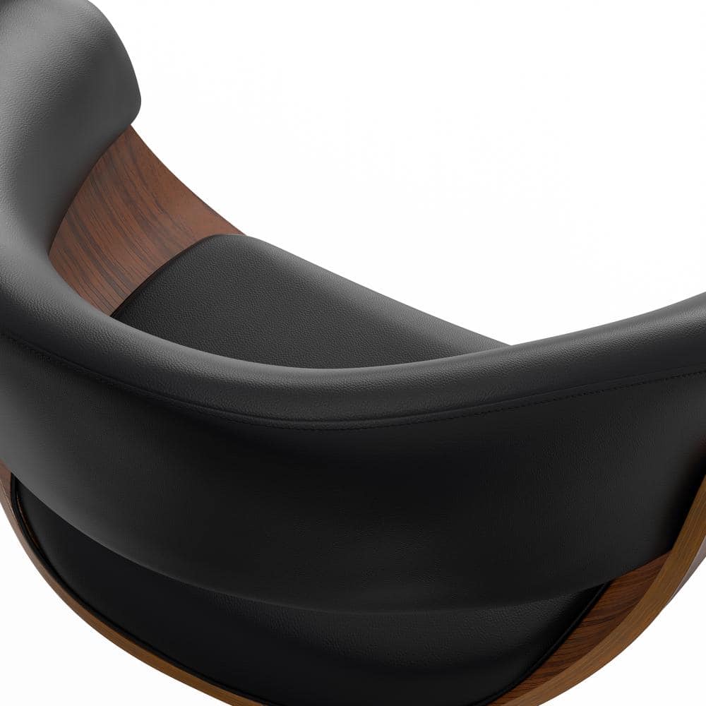 Sheldon Black Faux Leather Adjustable Swivel Bar Stool
