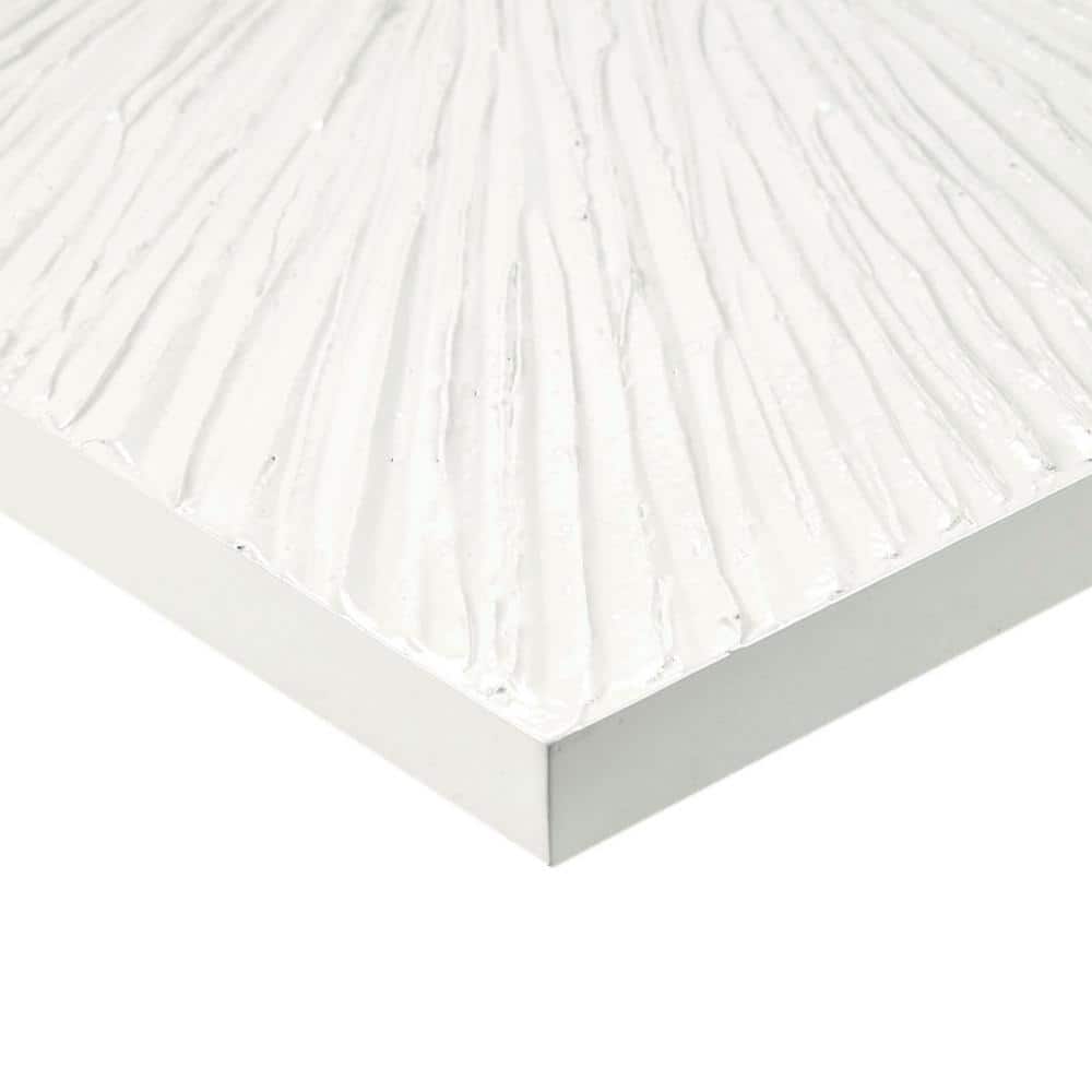 Sunburst White Abstract Acrylic Dimensional Wall Art, 30" x 30"