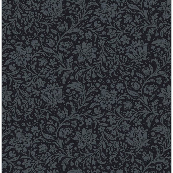 Hague Dark Blue Floral Trail Wallpaper