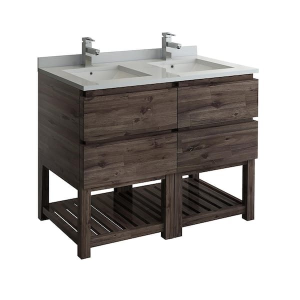 Fresca Formosa 46 In W Modern Double, Contemporary Bathroom Vanity Cabinets Home Depot