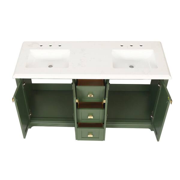 FUNKOL 22.4 in. W x 60 in. H 2 Sink Bathroom Vanity Cabinet 3