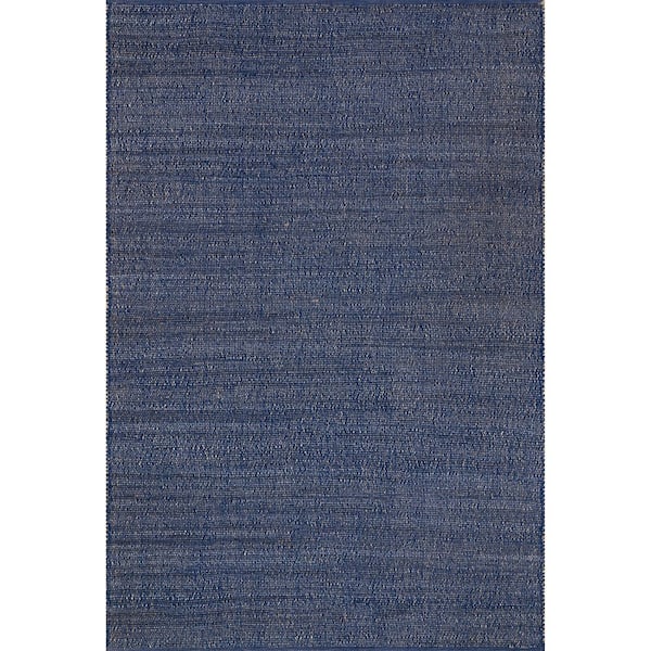 nuLOOM Elfriede Blue Doormat 2 ft. x 3 ft.   Solid Jute Area Rug