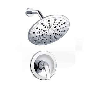 Single Handle 1-Spray Round Shower Faucet Head In Chrome (Valve Included)