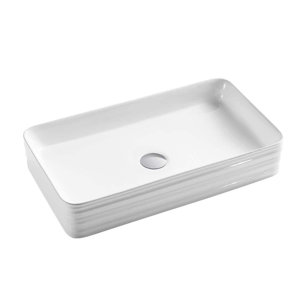 Barclay Products Asa White Vitreous China Rectangular Vessel Sink 4