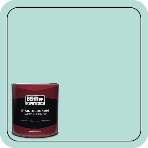 BEHR ULTRA 1 qt. #490C-3 Balmy Seas Flat Exterior Paint & Primer